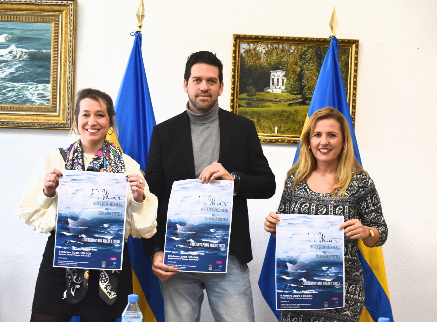 Trujillo, Porras y Cordero, durante la presentación del concierto
