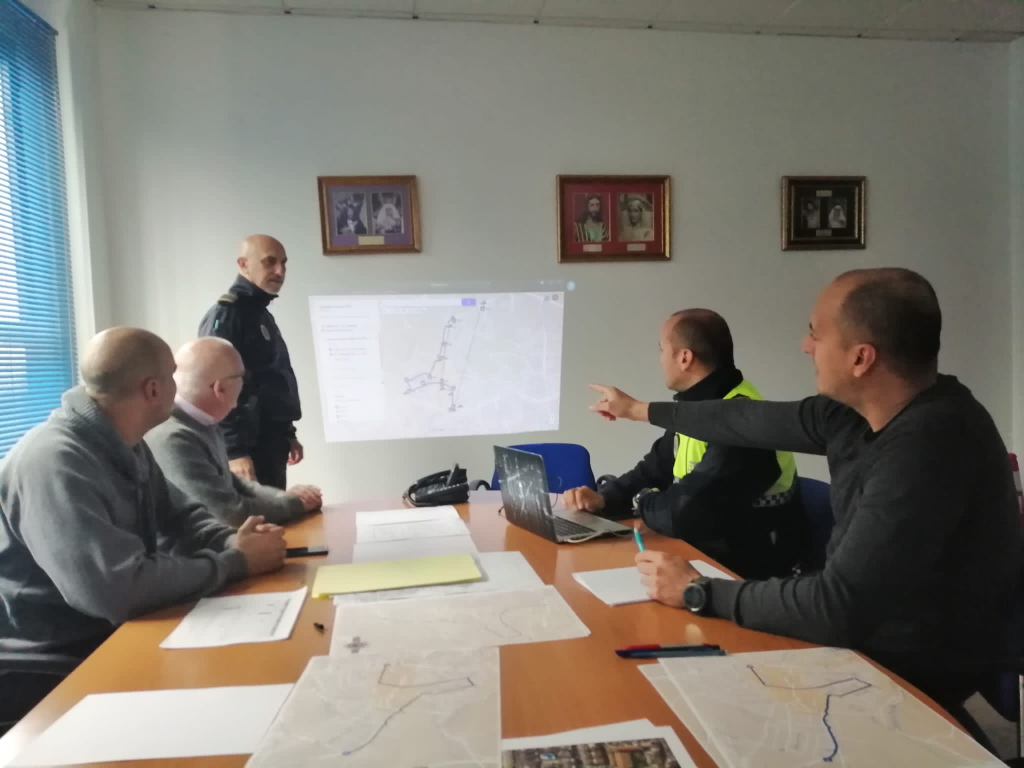 Momento de la reunión de coordinación de seguridad